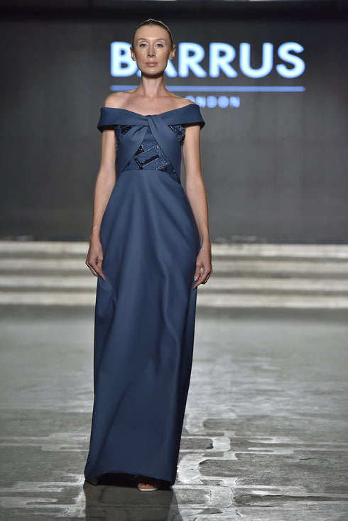 A FORM DRESS WITH CHEST KNOT DETAIL - Barrus London